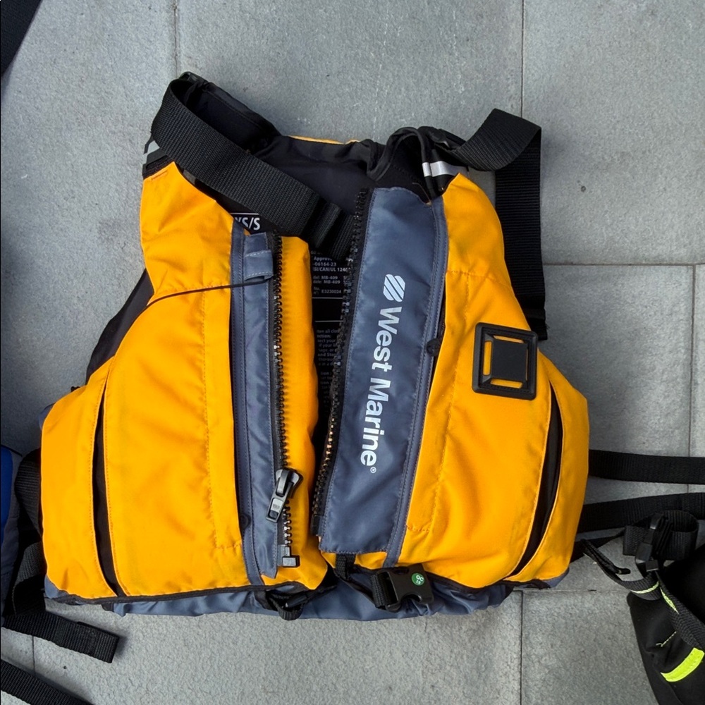 West Marine Yellow and Gray Life Jacket